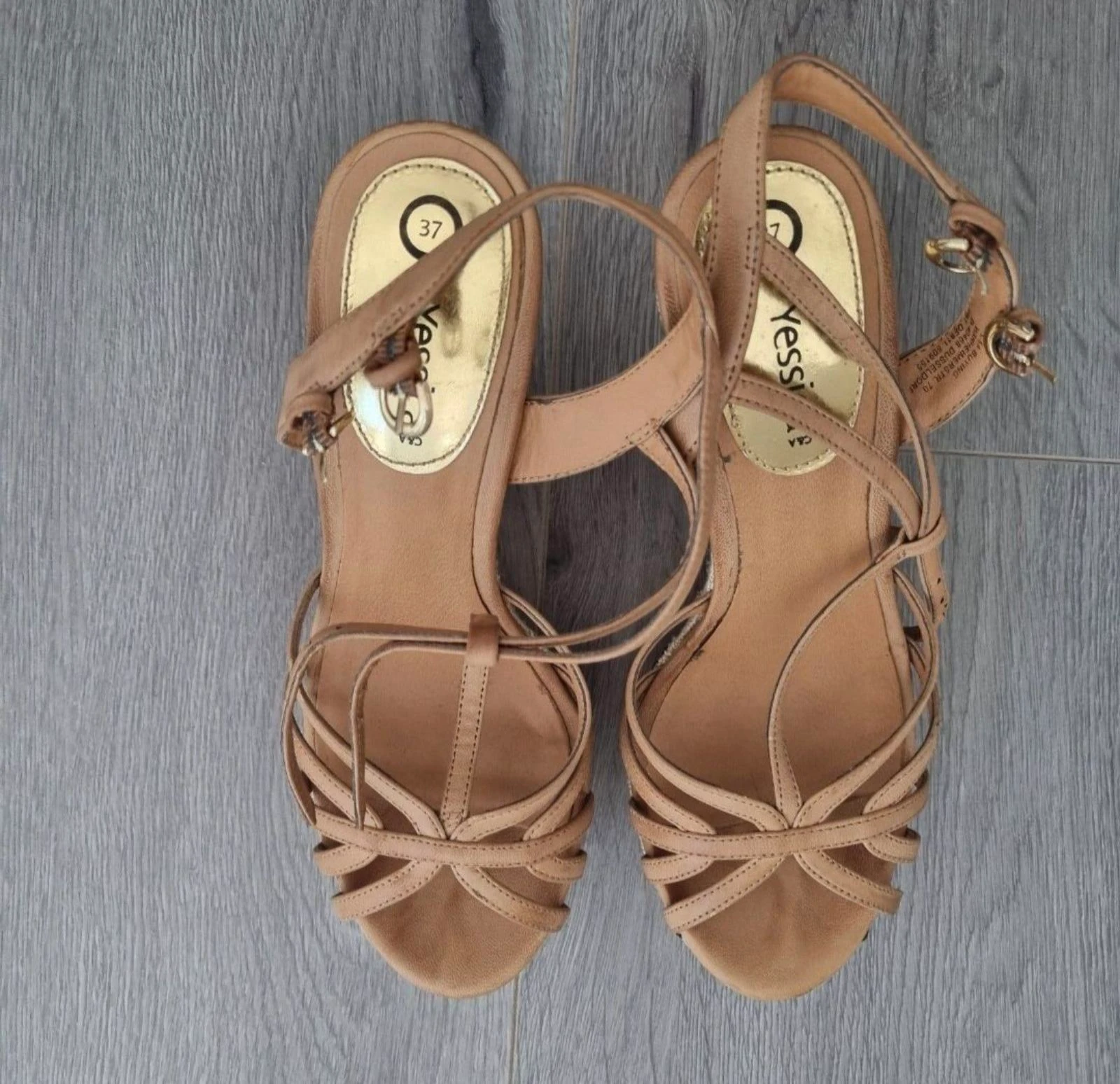Yessica C&A Ibiza Sandales compensées avec perles et broderie – Taille 37 – photo 3